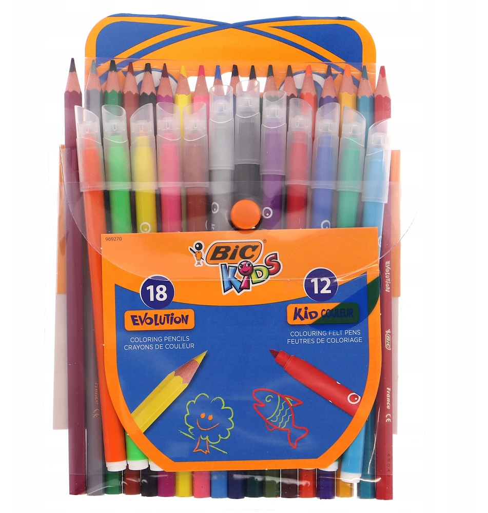 BIC Kid Couler flomasteriai ir Evolution spalvinimo pieštukai