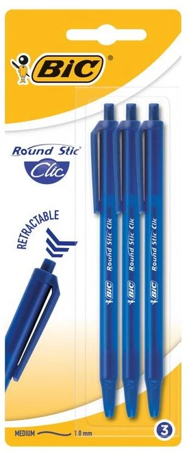 BIC Tušinukas SOFT CLICGRIP FINE 0.8 mm, mėlynas, pakuotėje 3 vnt 256460