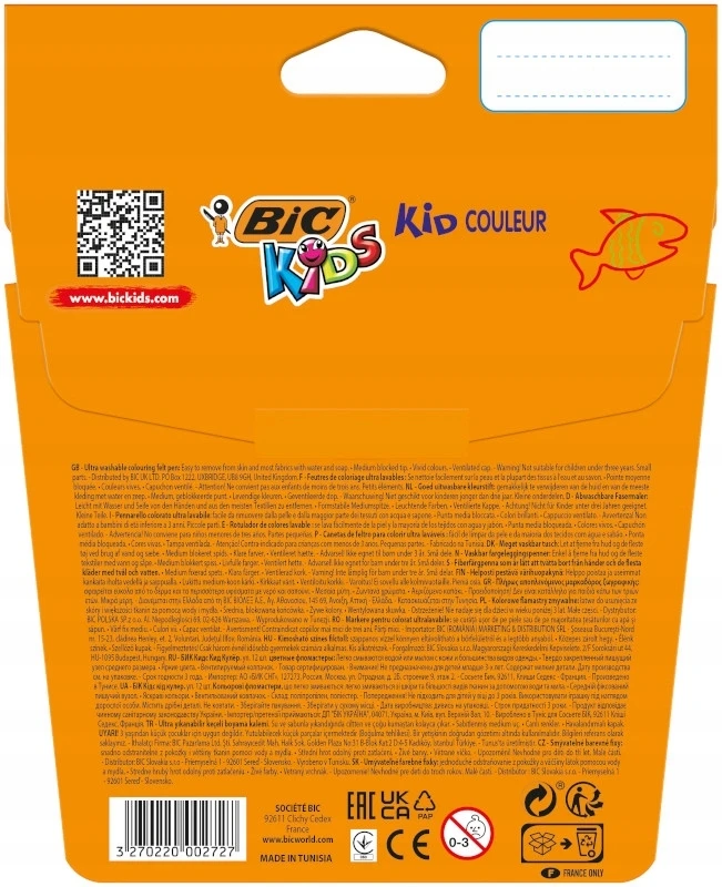 Bic Flomasteriai Kids Couleur 12 spalvų rinkinys 9202937