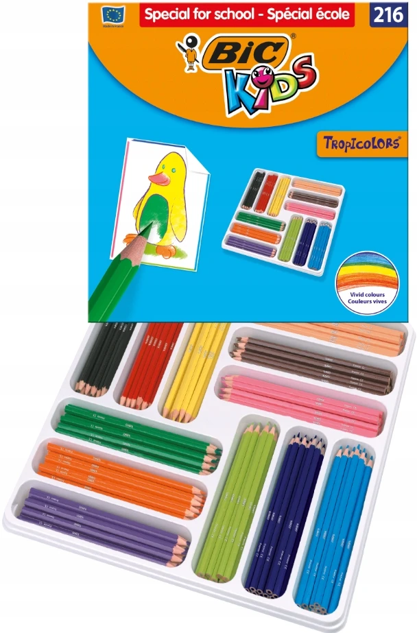Bic Tropicolors pieštukai, 216 vnt., 12 spalvų