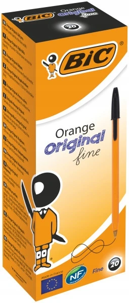Bic Tušinukas Oranžinis Fine 0.8 mm, juodi, pakuotėje 20 vnt. 101144