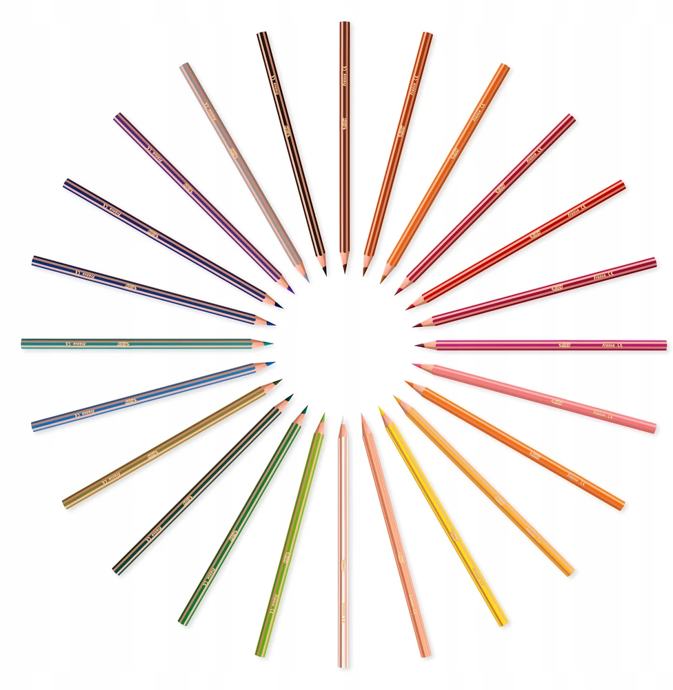 Spalvotieji pieštukai Bic Evolution Stripes, 24 vnt.
