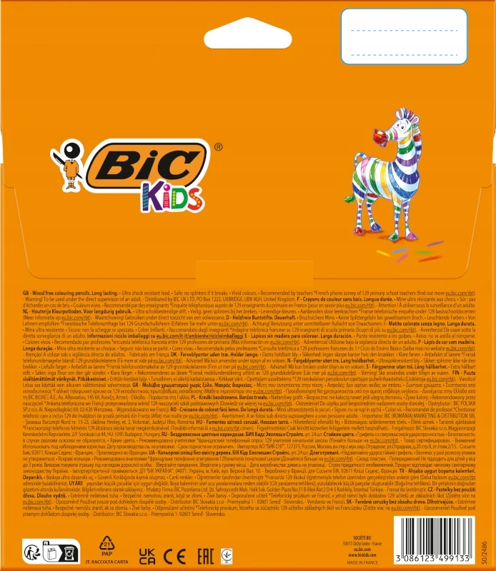 Spalvotieji pieštukai Bic Evolution Stripes, 24 vnt.