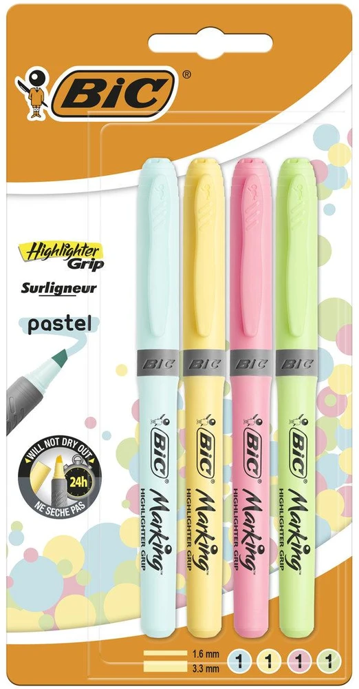 Teksto žymeklis Bic Pastel 964859, 4 vnt.