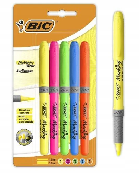 Bic žymeklių rinkinys vaikams, 5 fluorescenciniai spalvos