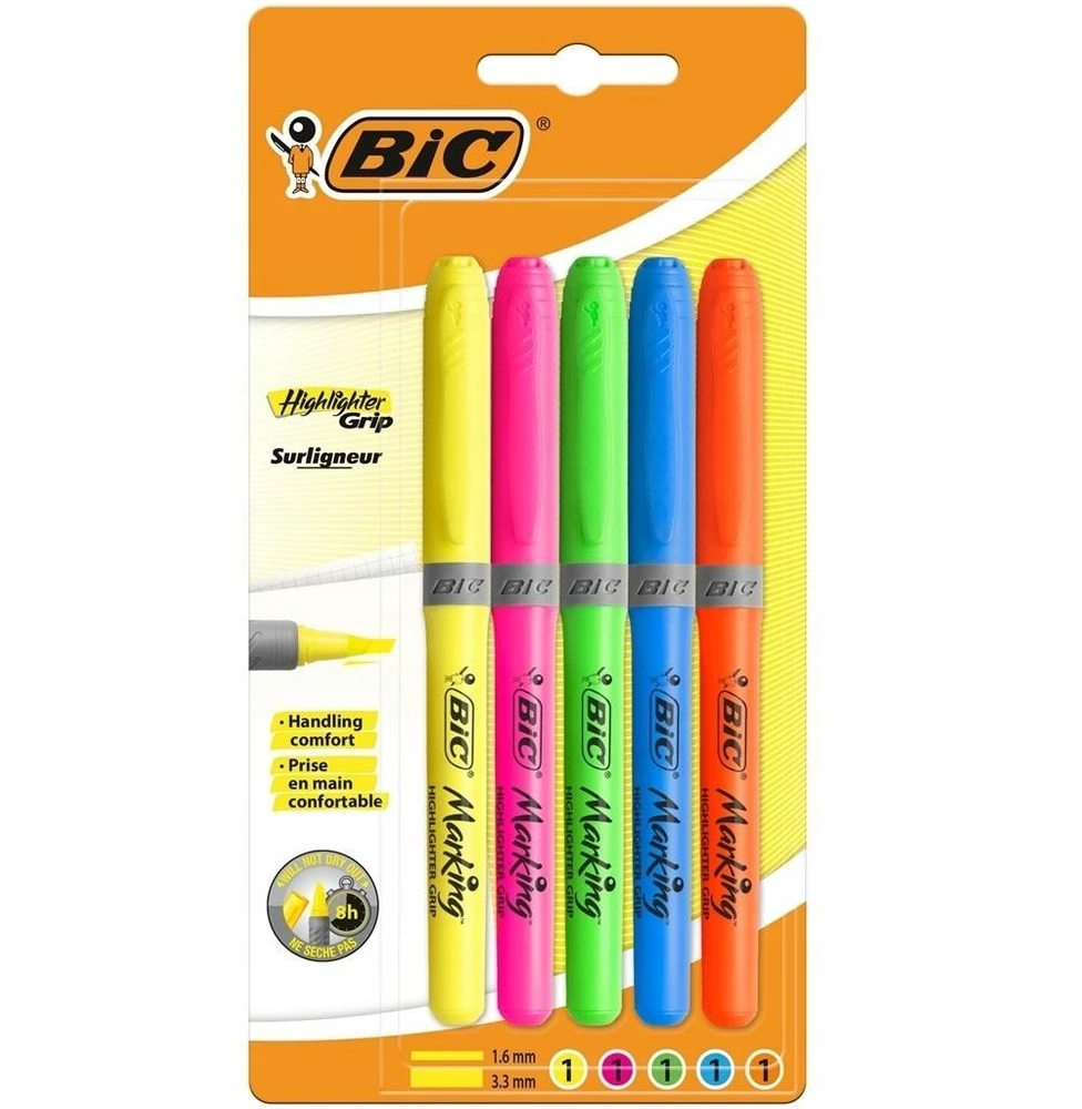 Bic žymeklių rinkinys vaikams, 5 fluorescenciniai spalvos