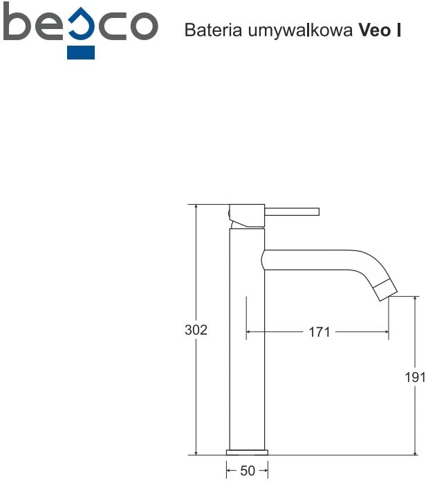 Bidė maišytuvas Besco Veo, Gold