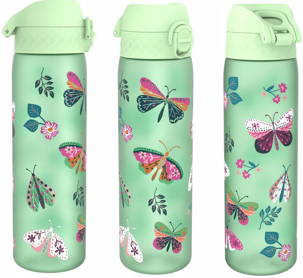 Bidon Buteliukas na wodę vaikams ION8 su miarką Wild Butterflies 500 ml