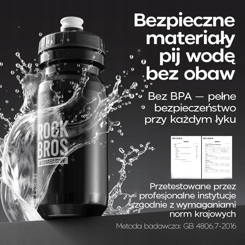 Bidon rowerowy su osłoną Rockbros juoda 600ml