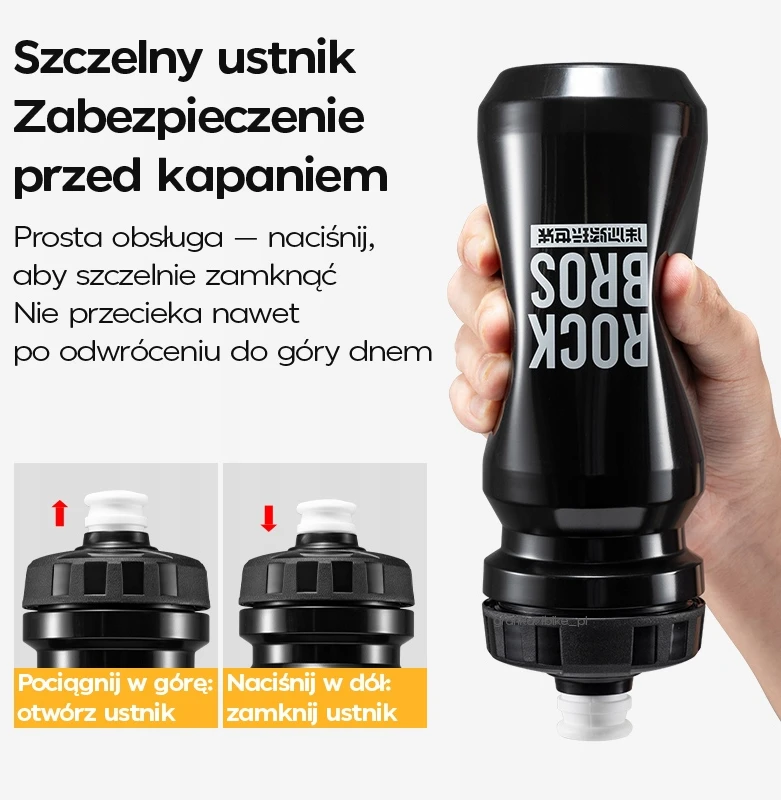 Bidon rowerowy su osłoną Rockbros juoda 600ml