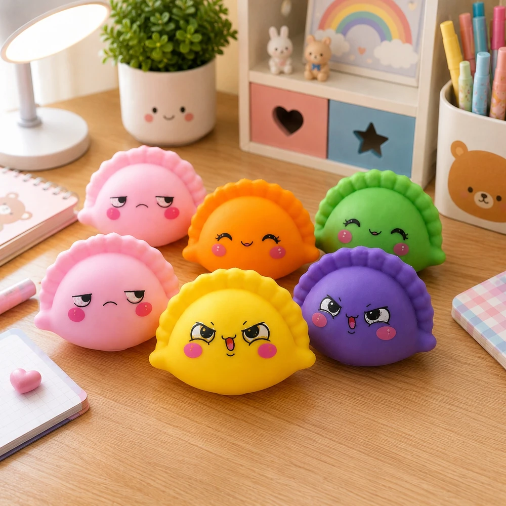 Big Gniotek Anti-stress Squishy koldūnų koldūnų dėžutėje 2 vnt Mystery