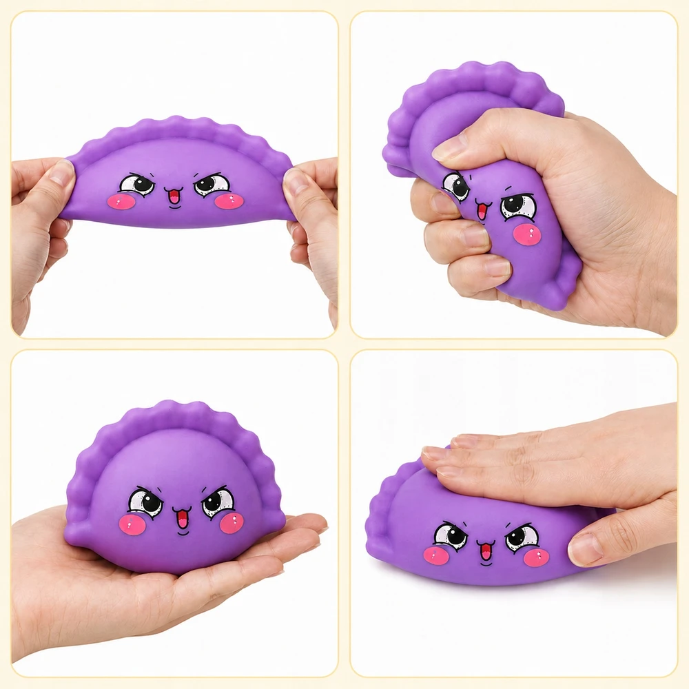 Big Gniotek Anti-stress Squishy koldūnų koldūnų dėžutėje 2 vnt Mystery