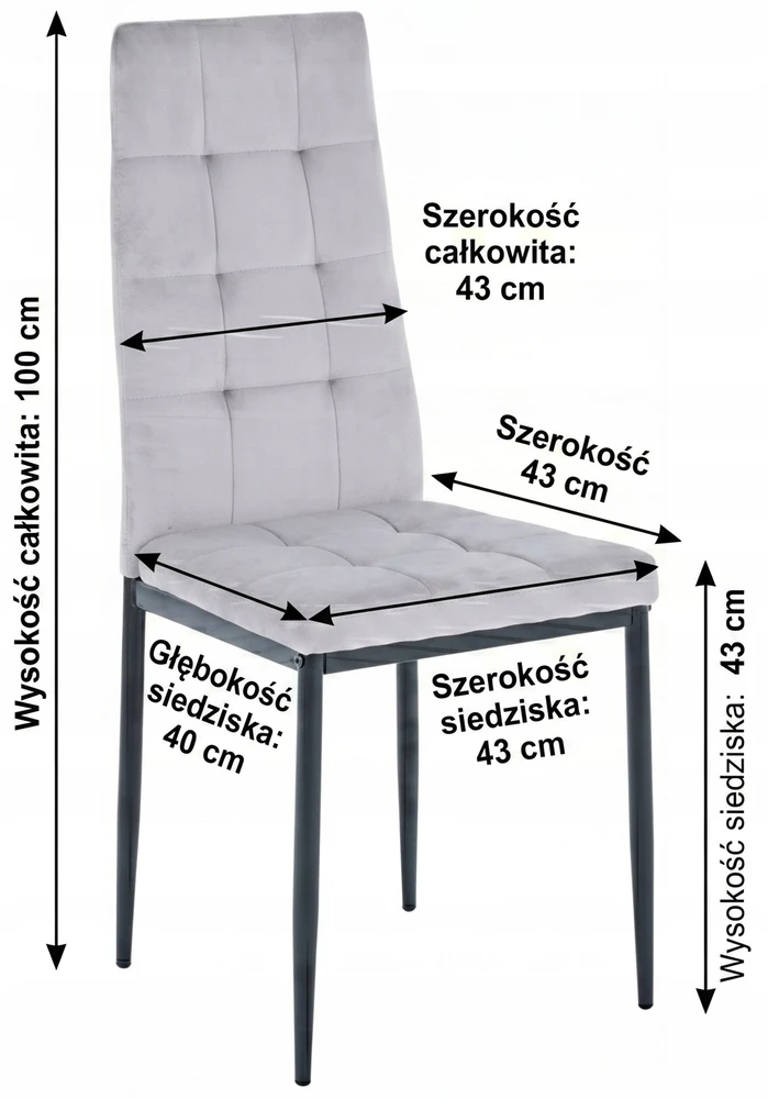 Big Meble Minkšta aksominė kėdė valgomajam, virtuvei, svetainei, namams, pilka BIG 011