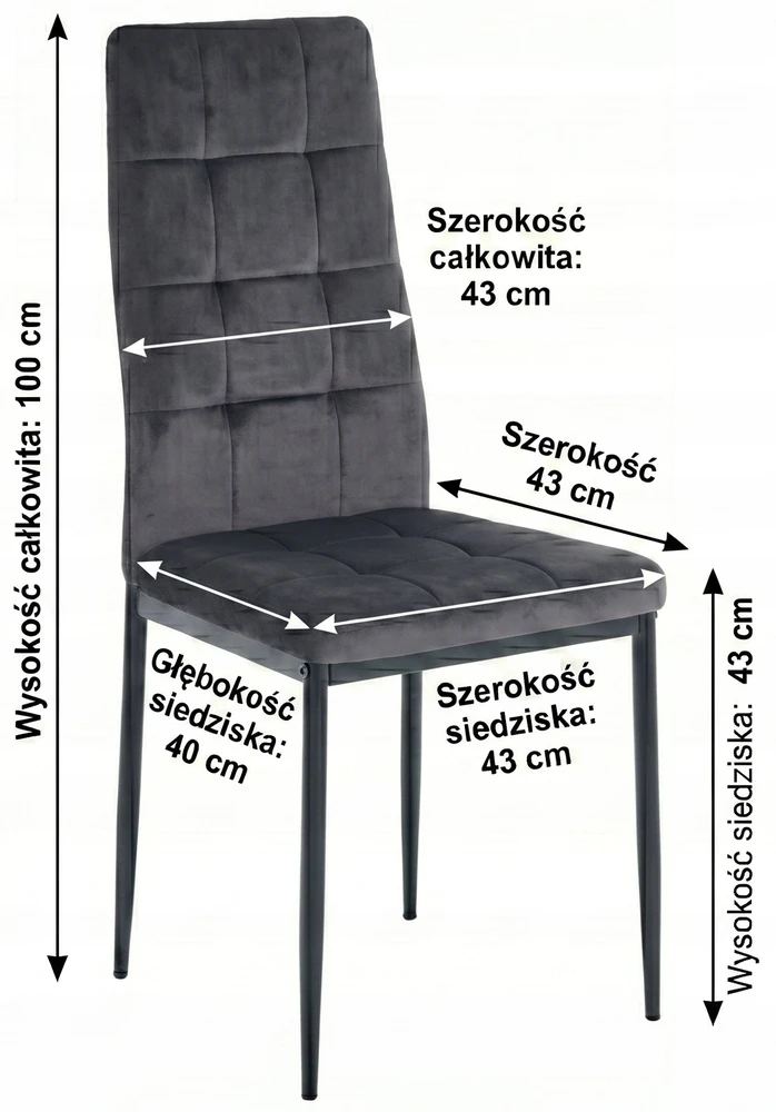 Big Meble Minkšta aksominė kėdė valgomajam, virtuvei, svetainei, tamsiai pilka BIG 011