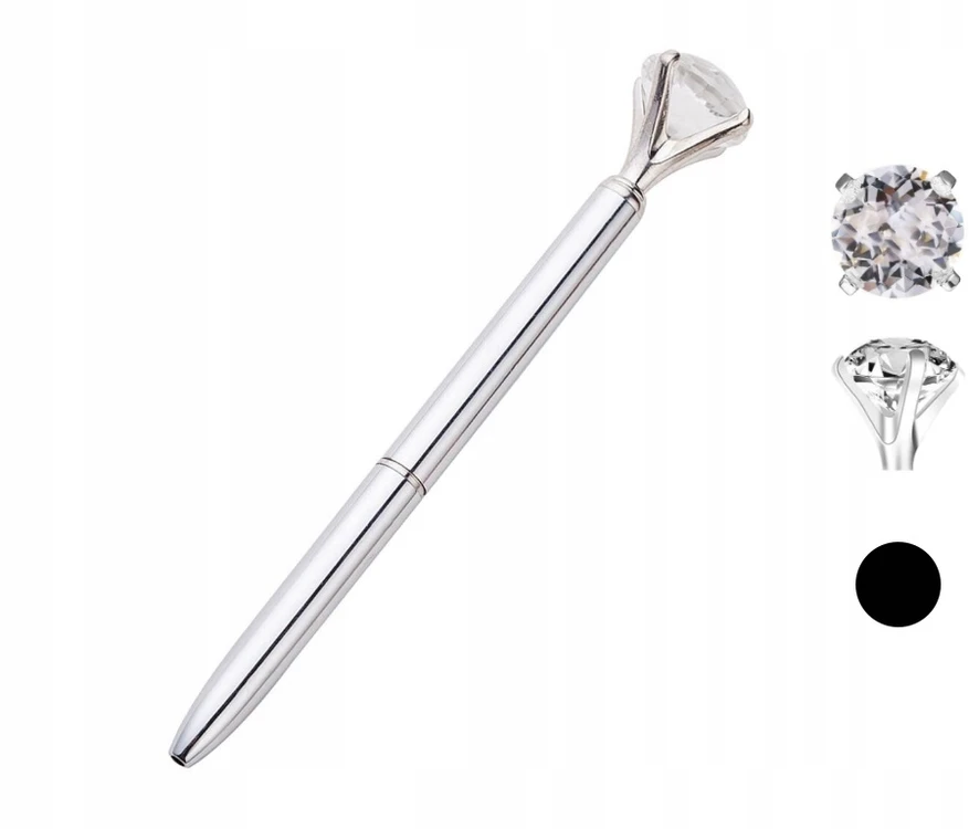 Big Xl DIAMOND rašiklis, sidabrinis brangakmenis, briliantinis akmuo