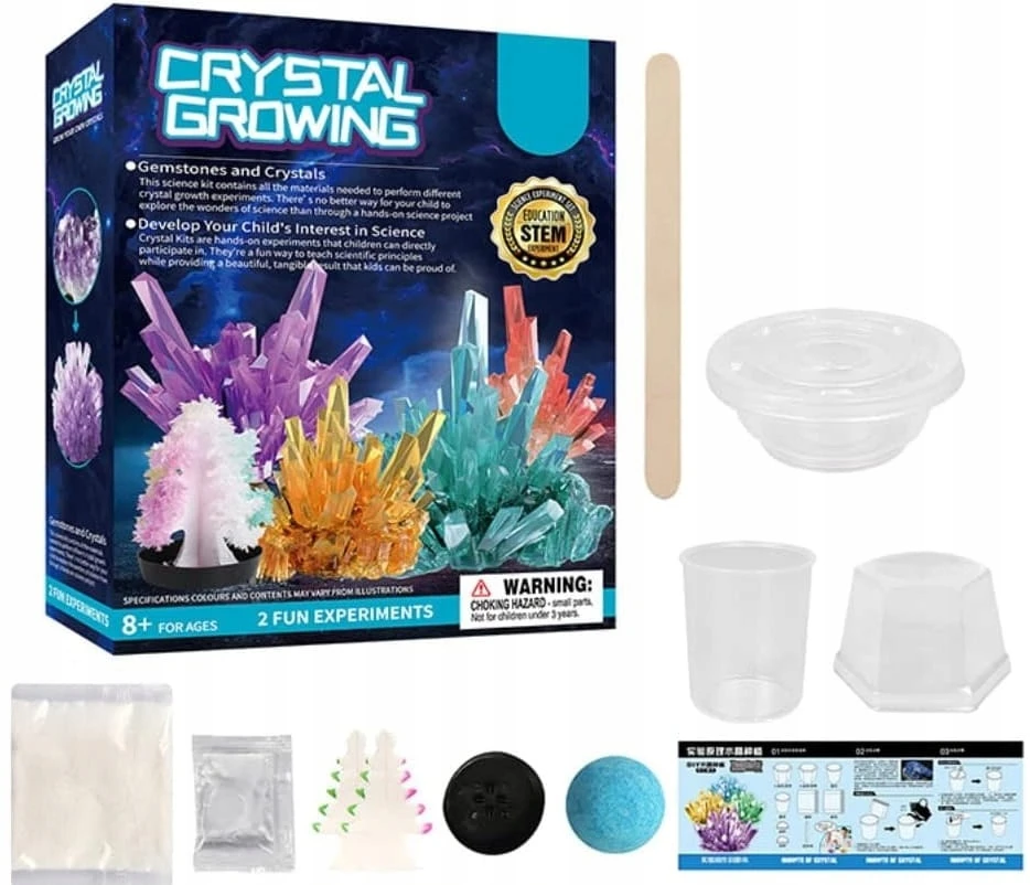 Bigtoys CRYSTAL GROWING CRYSTALS UGAVIMO RINKINYS MAŽAS CHEMIKĖS EKSPERIMENTAS