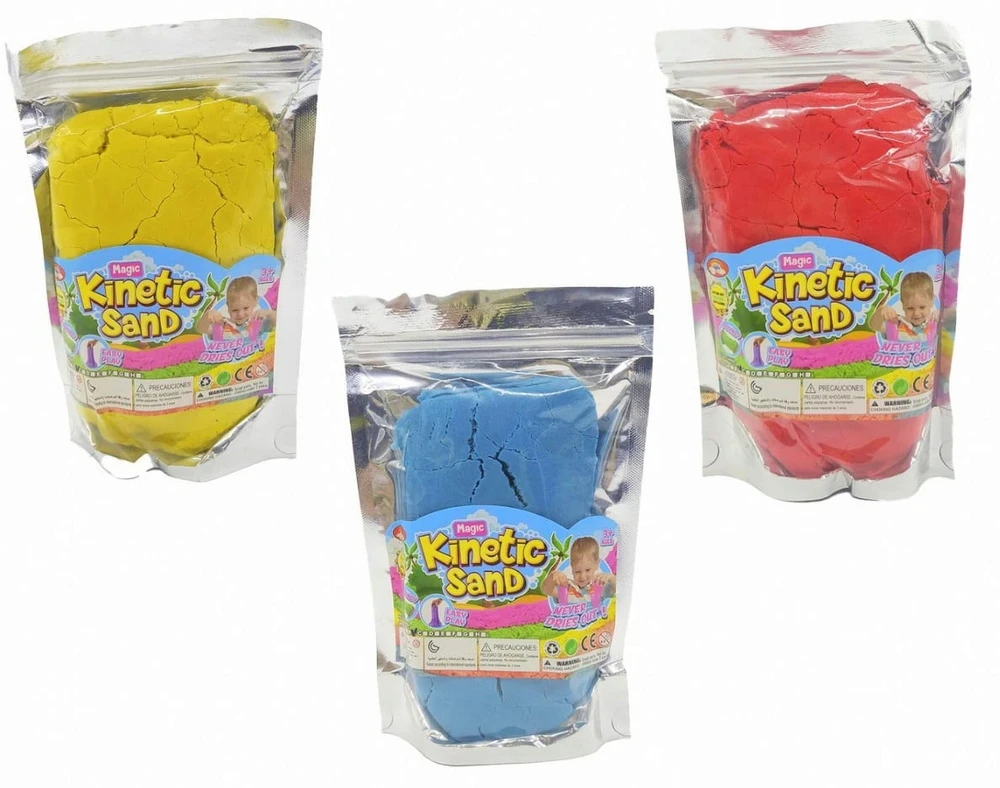 Bigtoys KINETINIS SMĖLIS 500G ĮVAIRIŲ SPALVŲ MAGIC SAND SAND