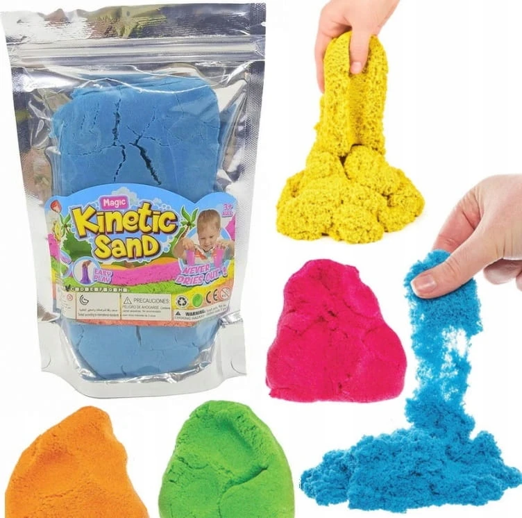 Bigtoys KINETINIS SMĖLIS 500G ĮVAIRIŲ SPALVŲ MAGIC SAND SAND