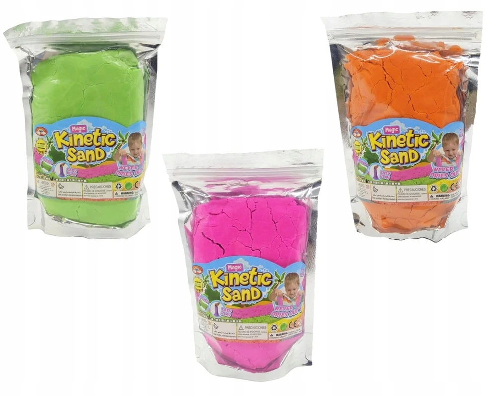 Bigtoys KINETINIS SMĖLIS 500G ĮVAIRIŲ SPALVŲ MAGIC SAND SAND