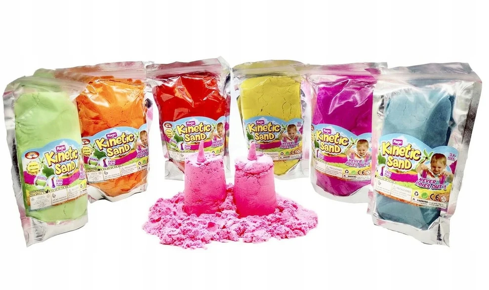 Bigtoys KINETINIS SMĖLIS 500G ĮVAIRIŲ SPALVŲ MAGIC SAND SAND
