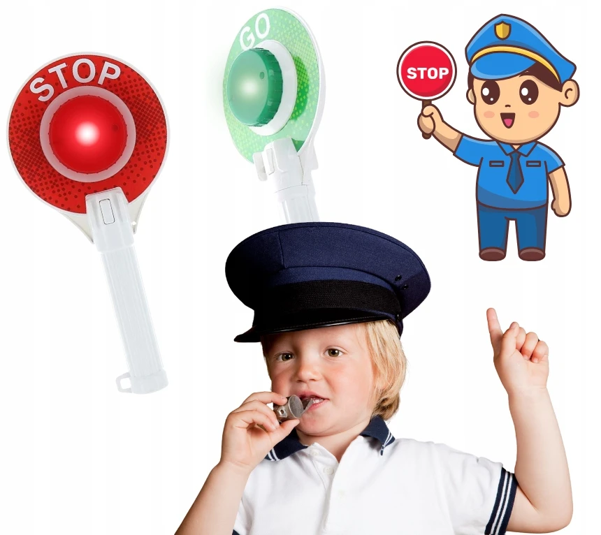 Bigtoys Policijos "stop & Go" švyturys su raudona ir žalia šviesa