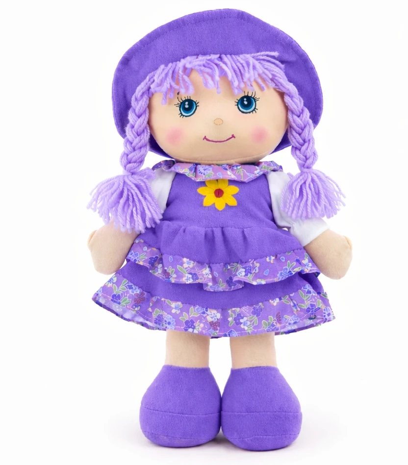 Bigtoys SKUDURINĖ LĖLĖ SU SUKNELE IR KEPURE 35cm