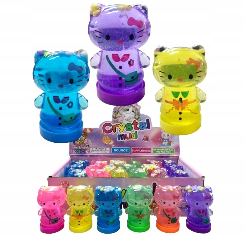 Bigtoys SLIME PLASTIC GEL GEL GYVŪNŲ KITTEN BEAR SPALVINGAS
