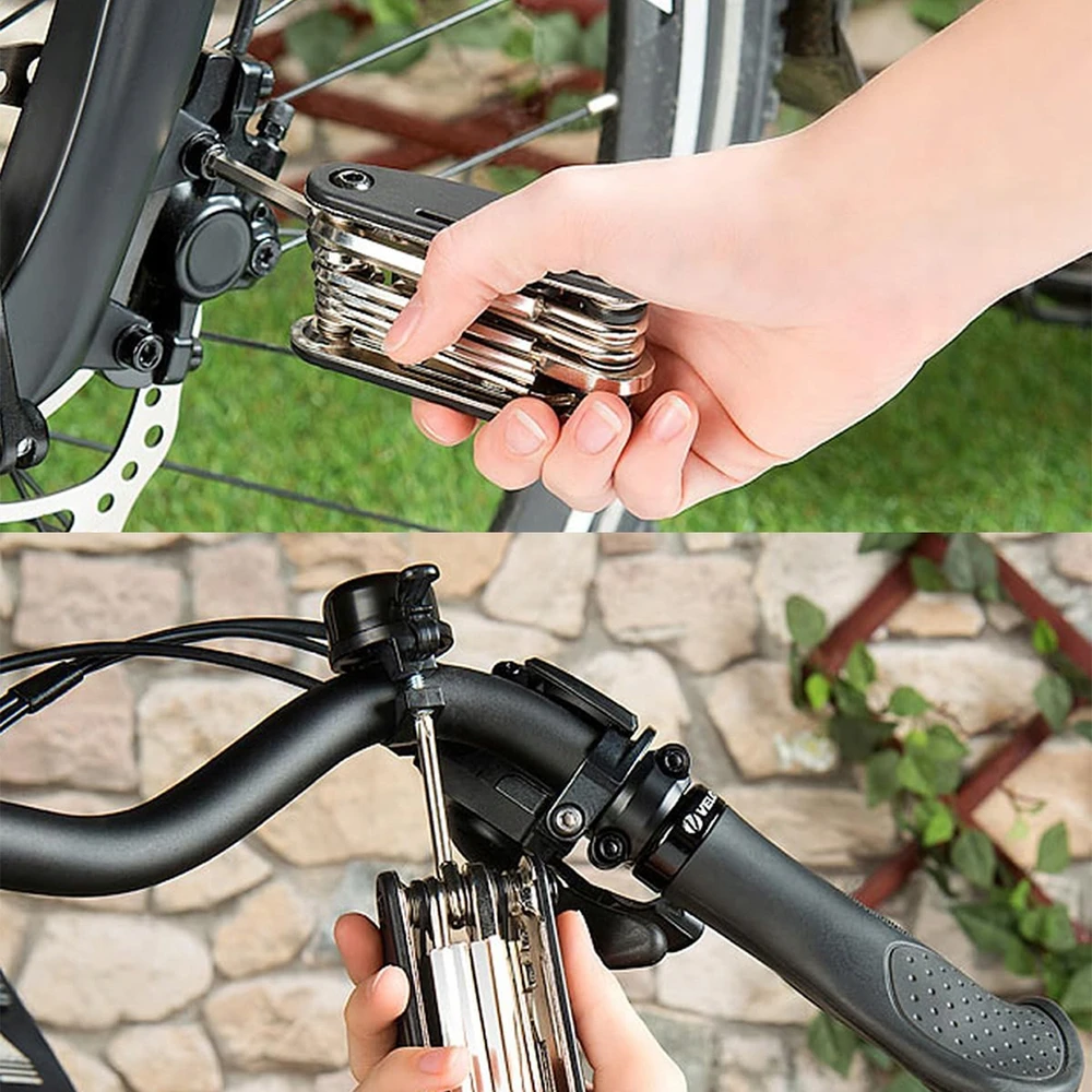 BIKE MULTITOOL 16in1 REMONTO RINKINYS SIURBLIŲ PLEISTORIAI MTB PASLAUGOS KREPŠELIS