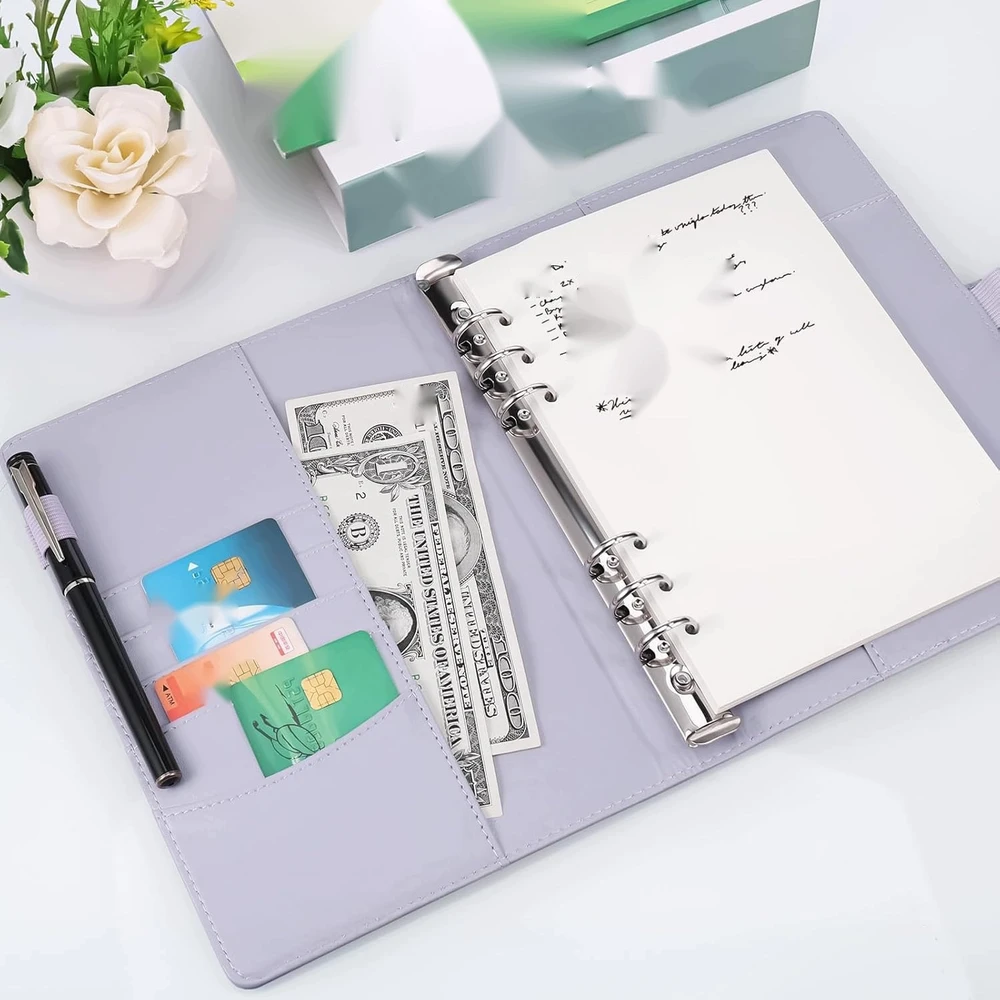 BINDER A5 PURPLE 6 HOLES SĄRAŠŲJŲ KNYGELIO ORGANIZATORIUS PLANUOTOJAS