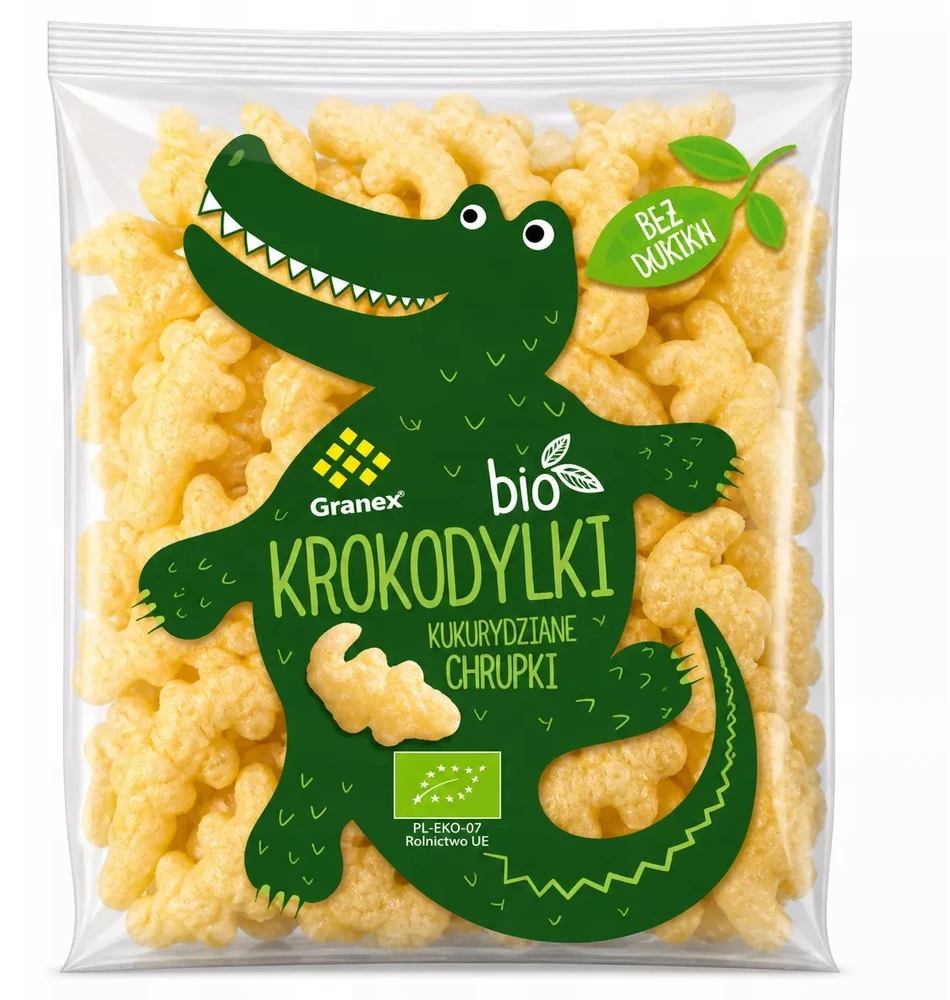 BIO CROCODILE CRISPS 80G GRANEX – NATŪRALIUS KURŪZŲ UŽKANDŽIAI