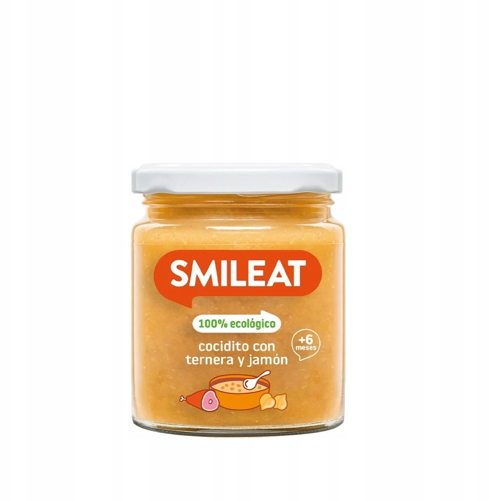 BIO vakarienė Guliašas su veršiena ir kumpiu 200g Vaikams SMILEAT 6m+