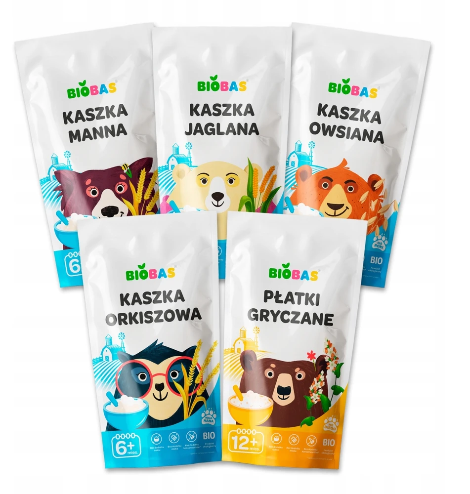 BioBas Košių rinkinys + grikių dribsniai, ekologiškas, be pieno