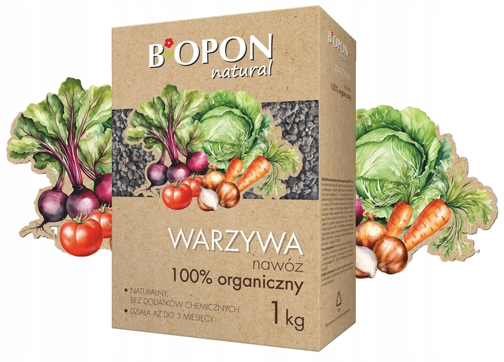 BIOPON NATŪRALUS DARŽOVIŲ TRĄŠOS 100 % ORGANINĖS GRANULĖS 1KG