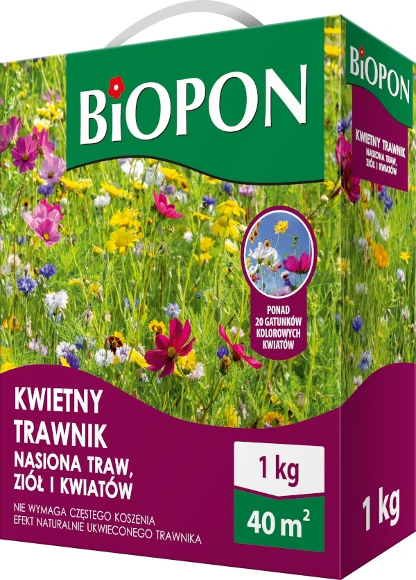 BIOPON Žolė Gėlėta Veja 1kg 40 m2