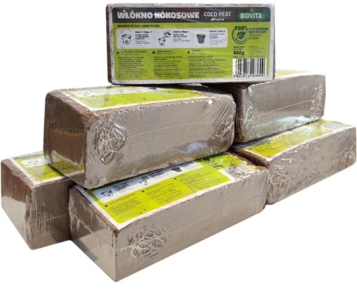 Biovita COCO durpių kokoso pluošto briketų kubeliai 650 g