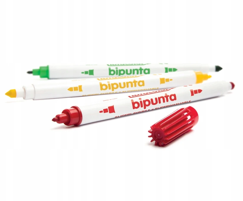 "Bipunta" rašikliai su dvigubu smaigaliu 12 spalvų Fibracolor