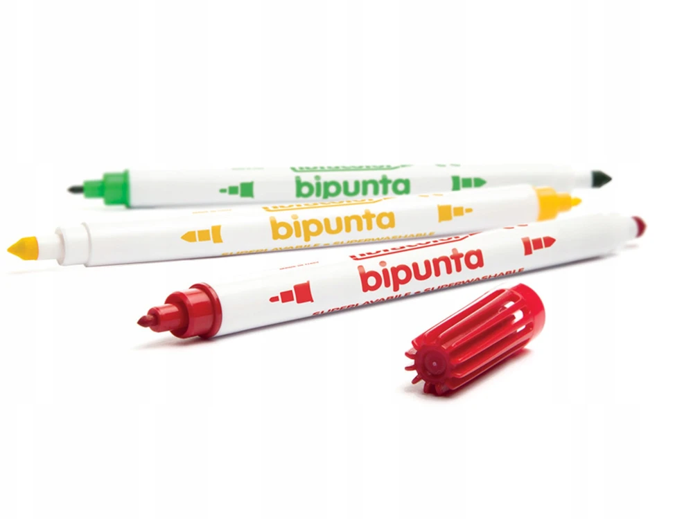 "Bipunta" rašikliai su dvigubu smaigaliu 12 spalvų Fibracolor