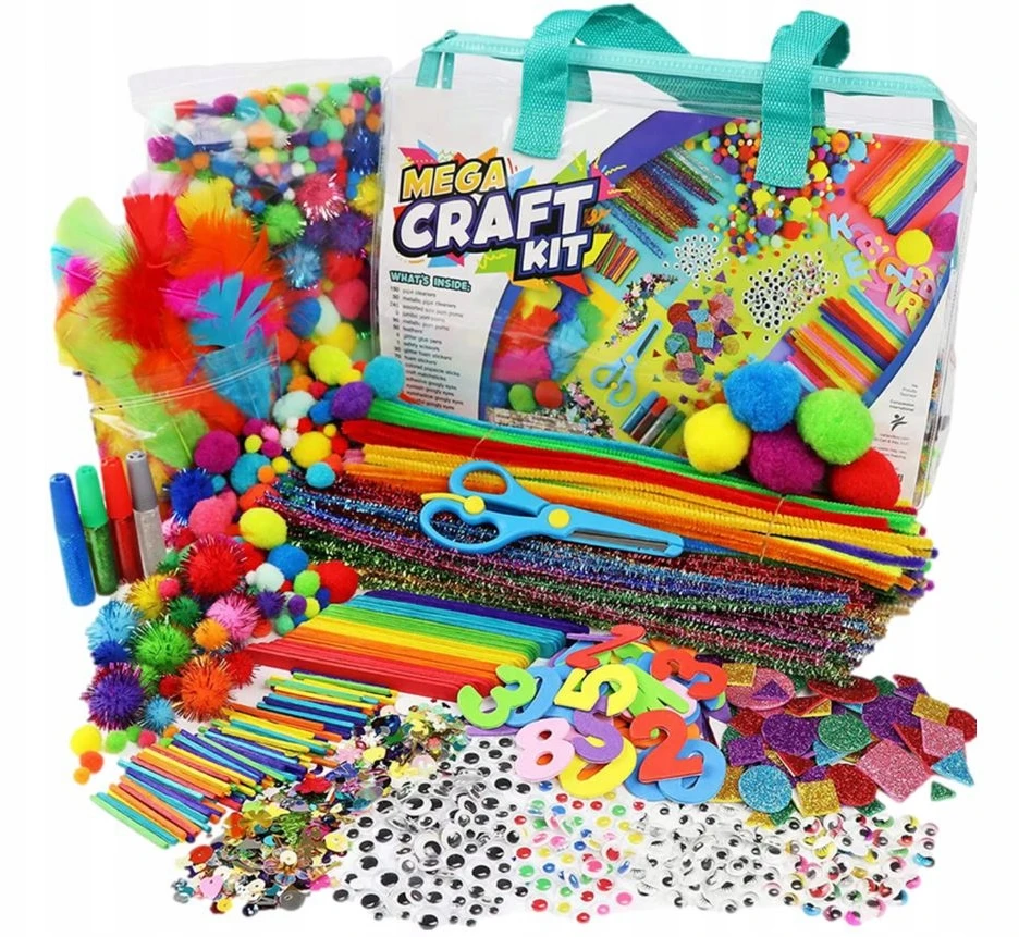 Bisky KŪRYBINIS RINKINYS VAIKAMS 2000 EL METS POMPONS PLASTIC ARTISTIC