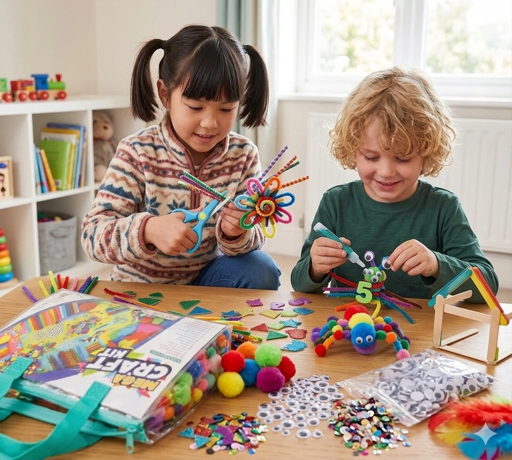 Bisky KŪRYBINIS RINKINYS VAIKAMS 2000 EL METS POMPONS PLASTIC ARTISTIC