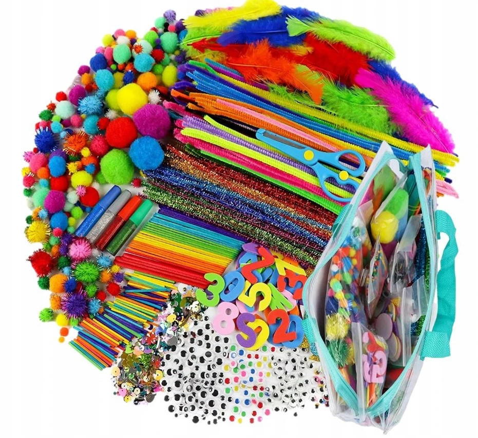 Bisky KŪRYBINIS RINKINYS VAIKAMS 2000 EL METS POMPONS PLASTIC ARTISTIC