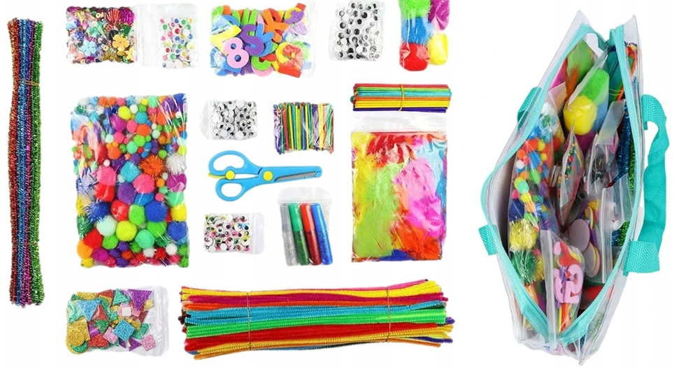 Bisky KŪRYBINIS RINKINYS VAIKAMS 2000 EL METS POMPONS PLASTIC ARTISTIC