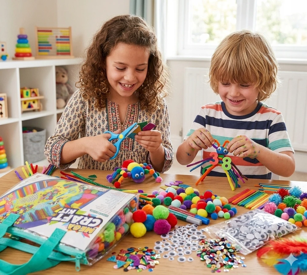 Bisky KŪRYBINIS RINKINYS VAIKAMS 2000 EL METS POMPONS PLASTIC ARTISTIC