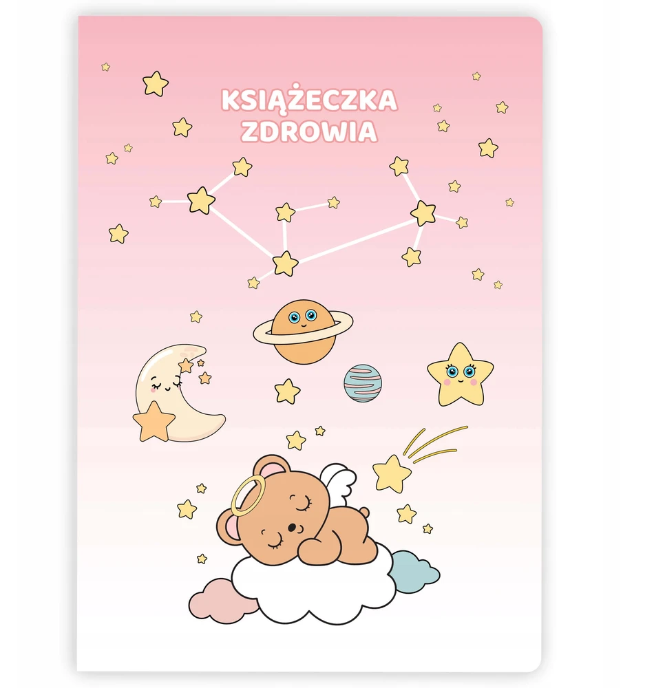 Biurfol Apsauginis dangtelis vaiko sveikatos bukletui, rožinis meškiukas PVC SafeTeddy