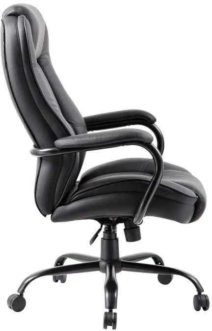 Home4You Vadovo kėdė OFFICE4YOU ELEGANT XXL, juodos sp. odos imitacija ir metalinė kryžmė
