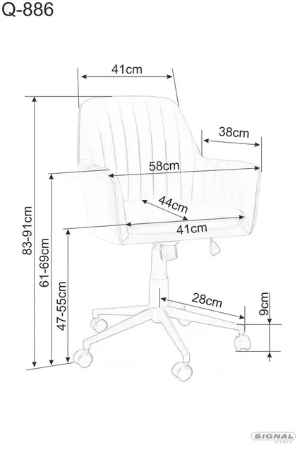 Signal Meble Biuro kėdė Q-886 Velvet, smėlio