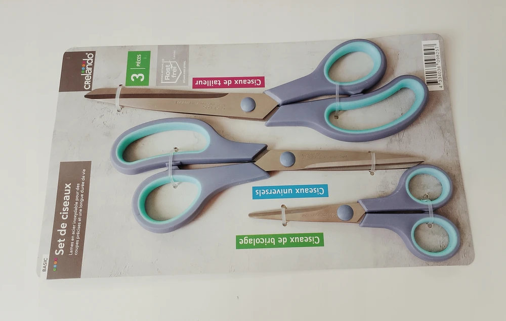 Biuro žirklės Rinkinys iš 3 žirklių Crelando Violet