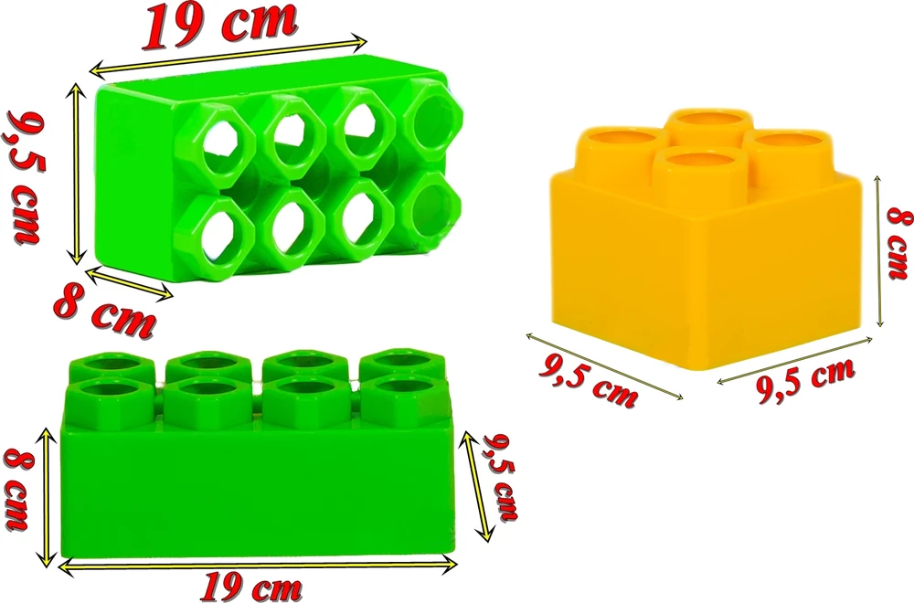 Konstruktorius Bj Plastik Mega Giants Brics + Wheels 141 el.