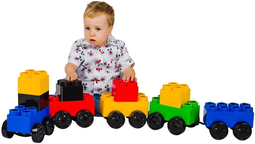 Konstruktorius Bj Plastik Mega Giants Brics + Wheels 141 el.