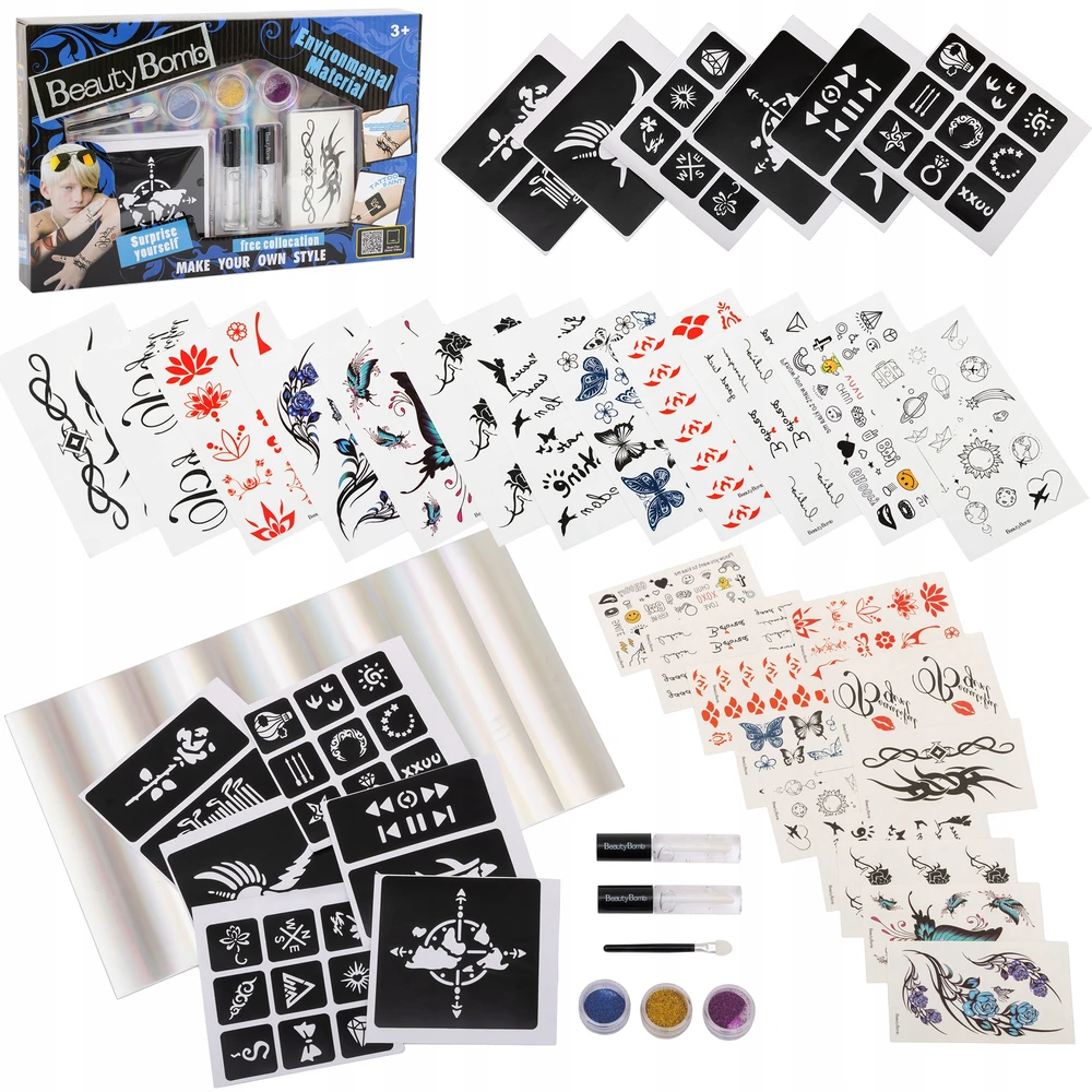 BK TATTOO STUDIO RINKINYS GLITTER PLAUNAMS TATUiruotėms