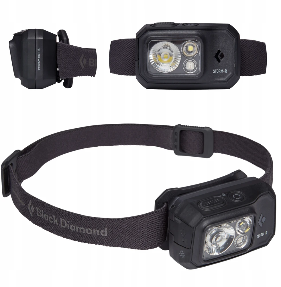 Black Diamond JAV Juodas Diamond Storm 500-R prožektorius